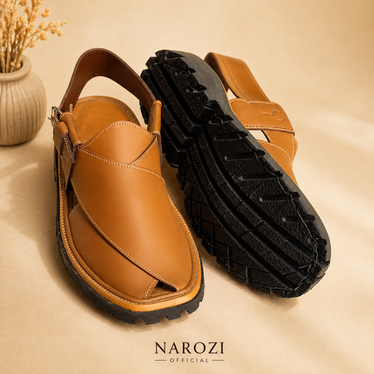 Narozi Classic Handmade Leather Sandals - Light Brown